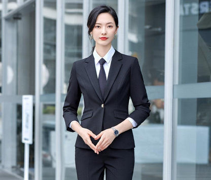 Grain Micro-elastic Workplace Random Combination Business Office Meeting Men's And Women's Same Suit - Cruish Home