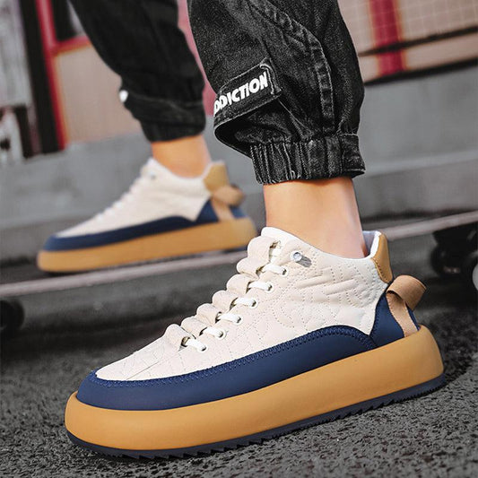 Trendy Color-blocked Sports Shoes Casual Lace Up Sneakers For Men Fashion Comfortable Versatile Thick-soled Walking Running Shoes - Cruish Home