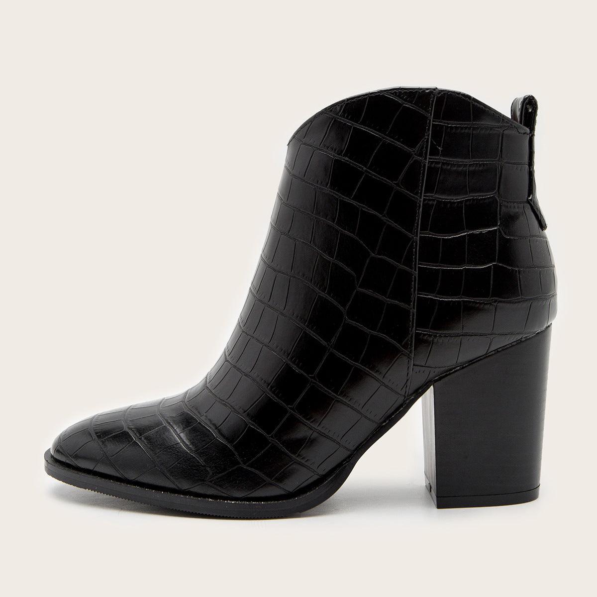 Martins stylish chunky side zipper women's boots - Cruish Home