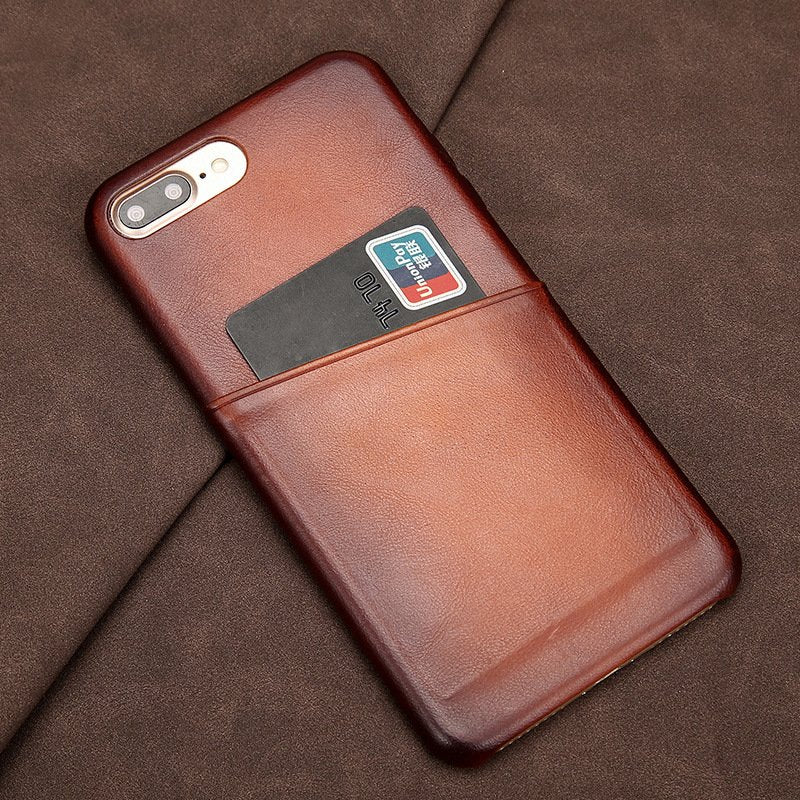 Antique Lamb Leather iPhone Card Case