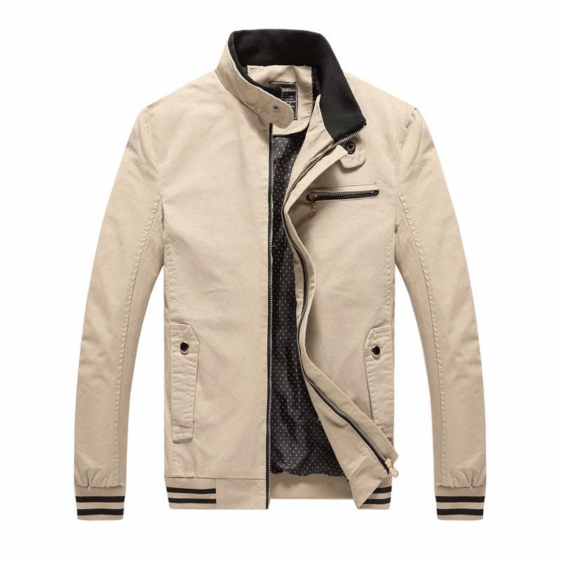 Spring Autumn Men Casual Jacket Coat Men's Fashion Washed 100% Pure Cotton Brand-Clothing Jackets Male Coats - Cruish Home