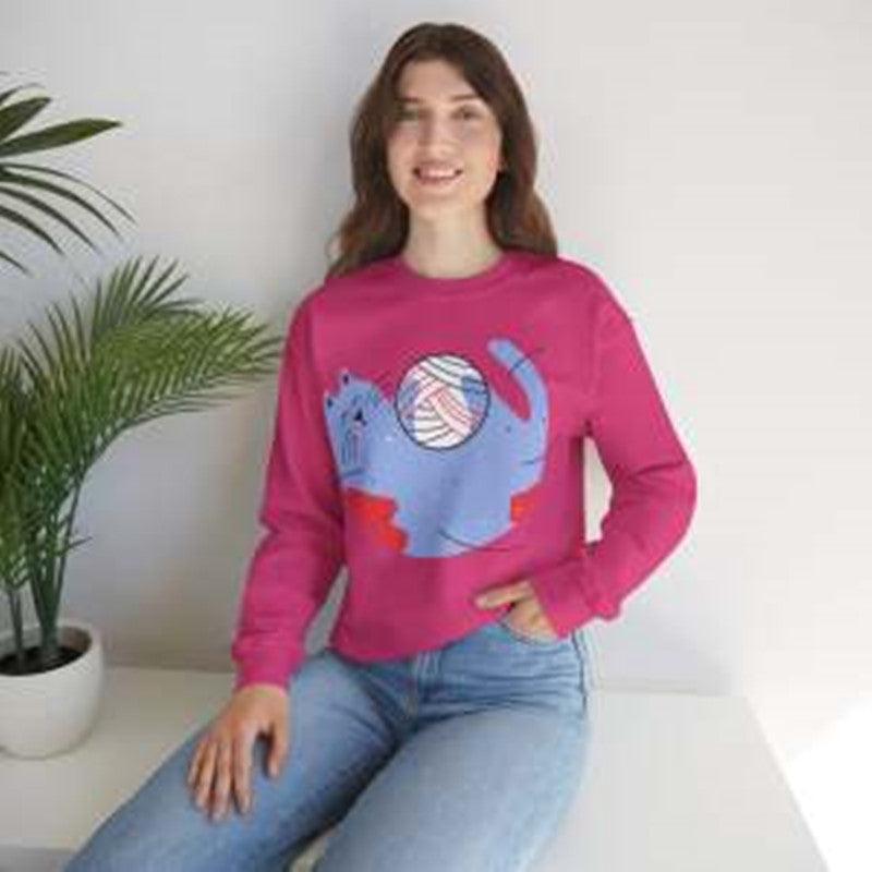 Round Neck Loose Autumn And Winter European And American Printed Sweatshirt - Cruish Home