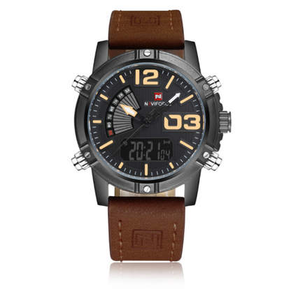 Leather Band Fashion Sport Quartz Watch For Men