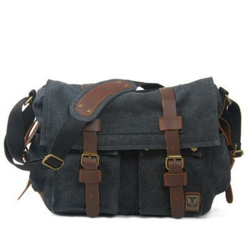 Canvas Leather Fashion Messenger Bag For Men