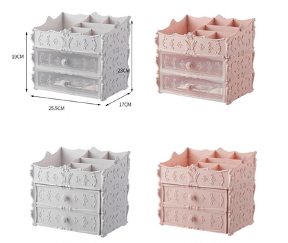 Transparent Makeup Organizer Cosmetic Storage Box Drawer Desktop Organizer Jewelry Beauty Storage Bins Lipstick Christmas Gifts - Cruish Home