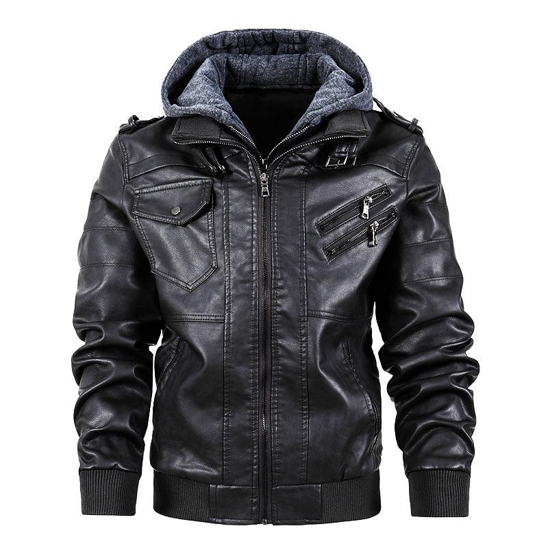 Motorcycle leather men's jackets stand collar men - Cruish Home