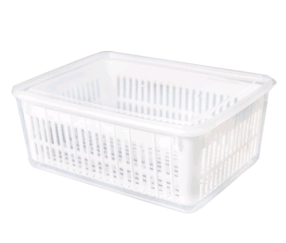 Fruit and vegetable storage box large capacity refrigerator food storage box kitchen drain basket plastic sink - Cruish Home