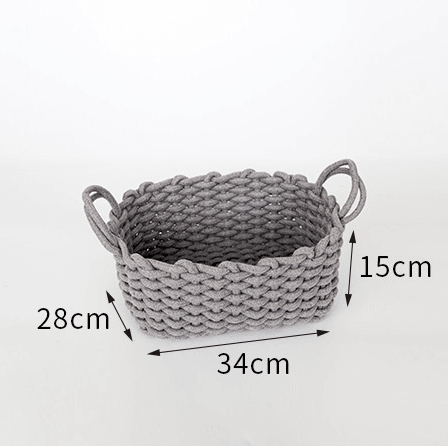 Nordic Wind Hand-woven Thick Cotton Rope Storage Box Simple Storage Basket - Cruish Home