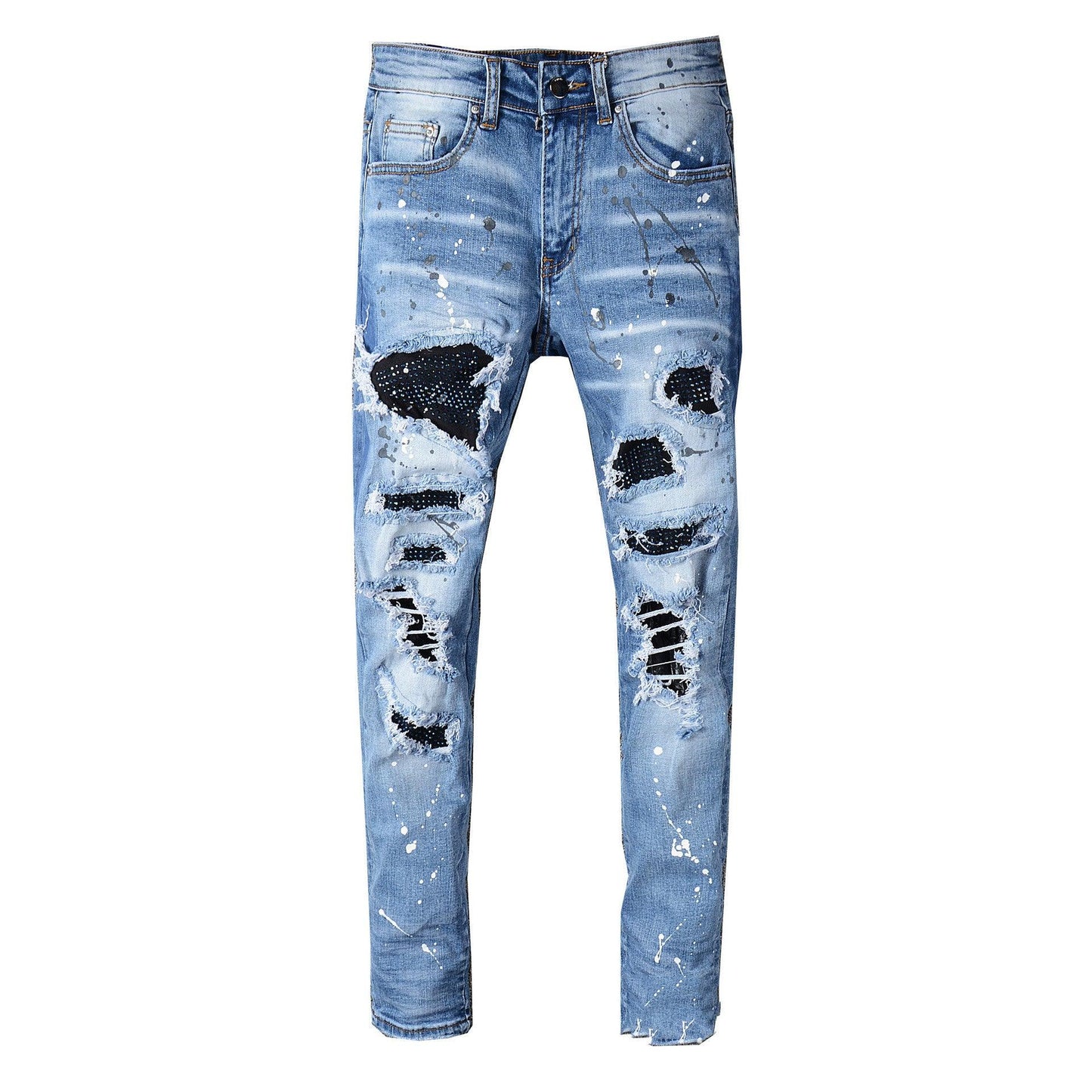 Men's Whiskered Patch Patch Jeans - Cruish Home