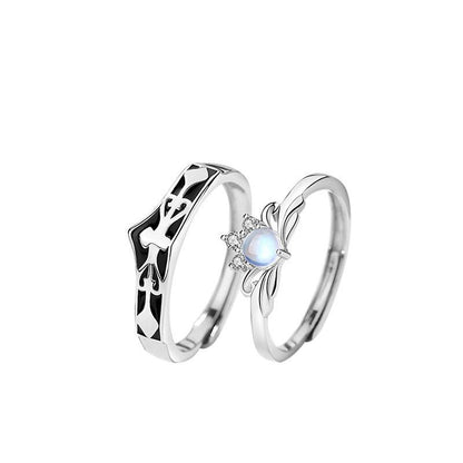 Princess Knight Couple Ring S925 Sterling Silver - Cruish Home