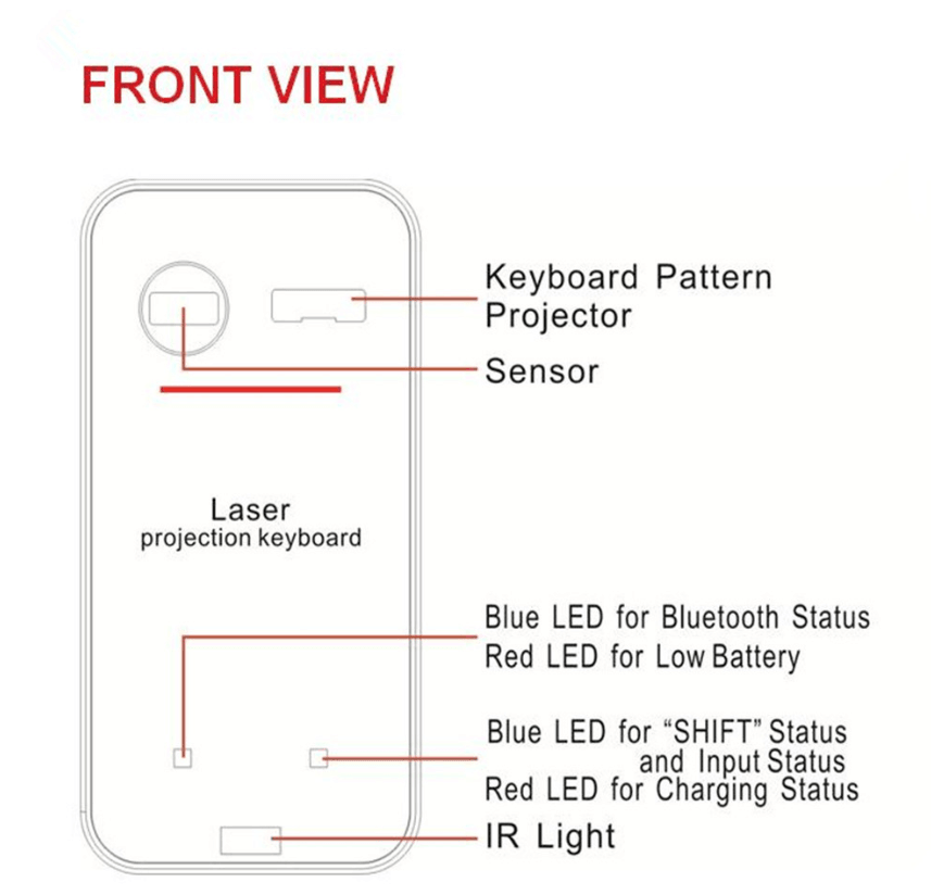 LEING FST Virtual Laser Keyboard Bluetooth Wireless Projector Phone Keyboard For Computer Pad Laptop With Mouse Function - Cruish Home