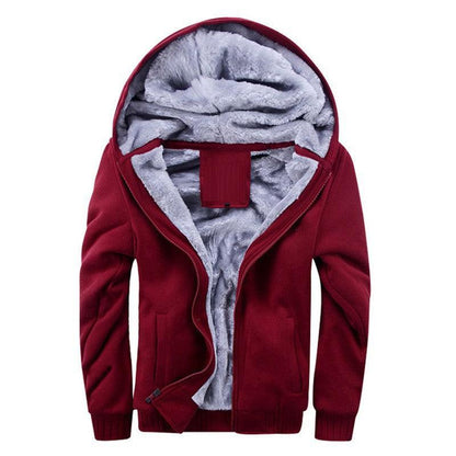 winter men hoodies add wool jacket hooded coat men - Cruish Home