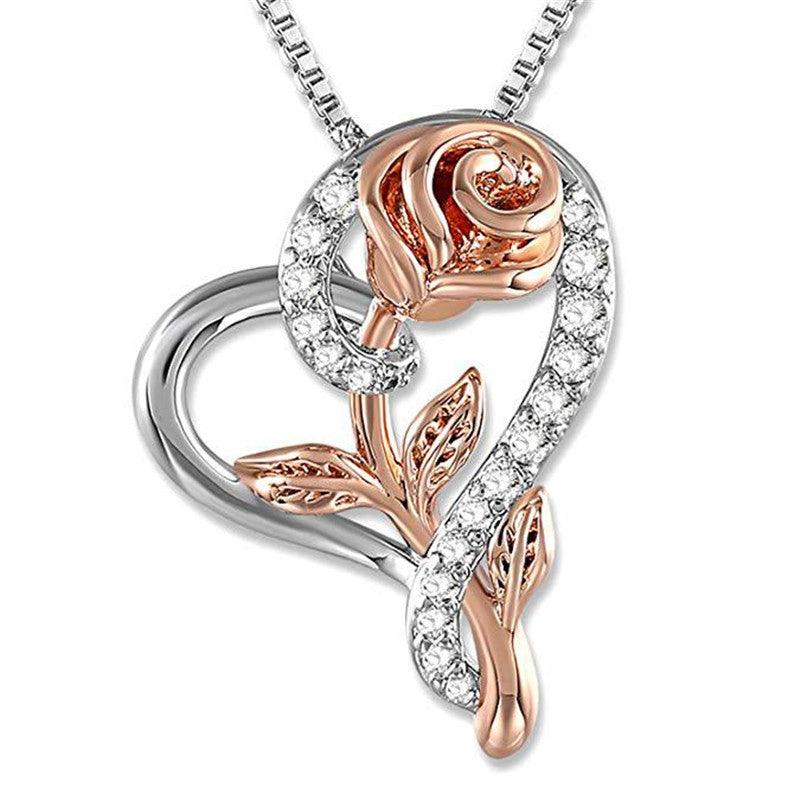 Love Rose Necklace with Diamonds - Cruish Home