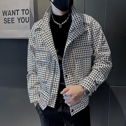 British Style Men's Houndstooth Coat Men's High-grade Short Jacket Autumn And Winter - Cruish Home