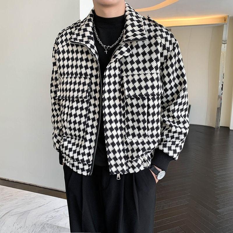 British Style Men's Houndstooth Coat Men's High-grade Short Jacket Autumn And Winter - Cruish Home