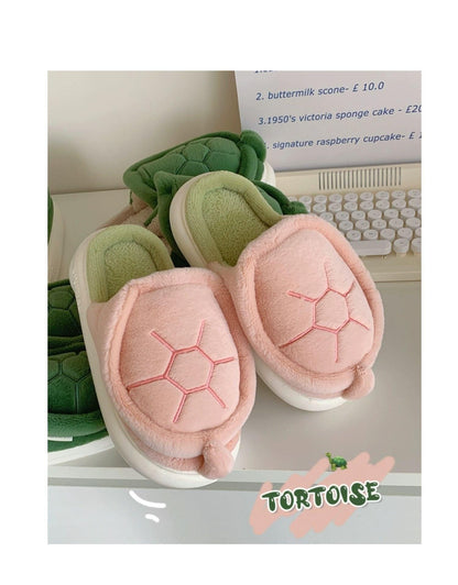 Fleece-lined Creative Little Turtle New Soft Soled Cotton Slipper - Cruish Home