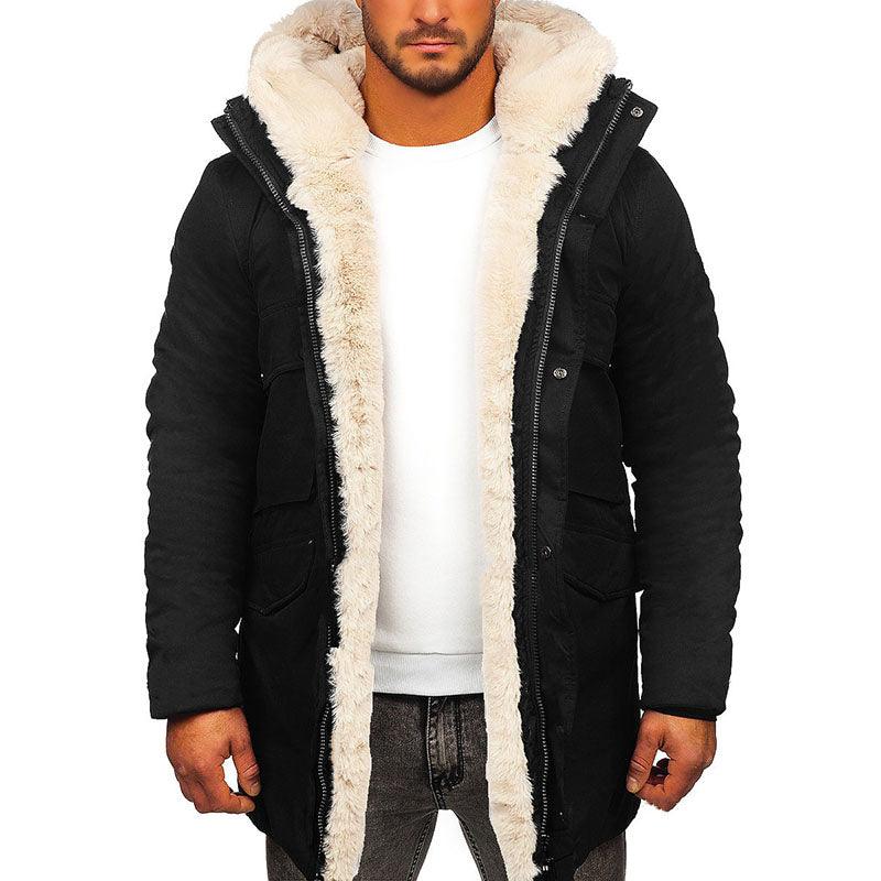 Fur Integrated Hooded Jacket Thick Warm Jacket Faux Fur Cotton-padded Coat - Cruish Home