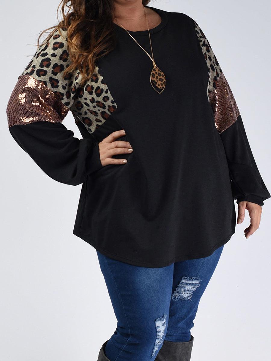 European And American Loose Slim Fit Leopard Print Long Sleeve - Cruish Home