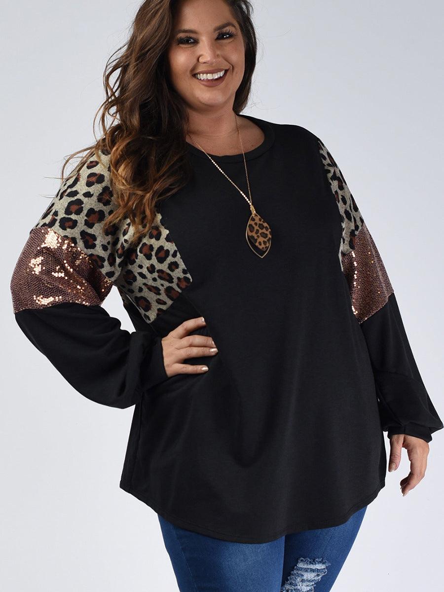 European And American Loose Slim Fit Leopard Print Long Sleeve - Cruish Home