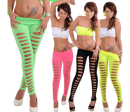 Front hole seamless leggings female was thin solid color stretch tights - Cruish Home