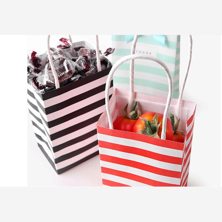 Small candy color striped white kraft paper bag - Cruish Home