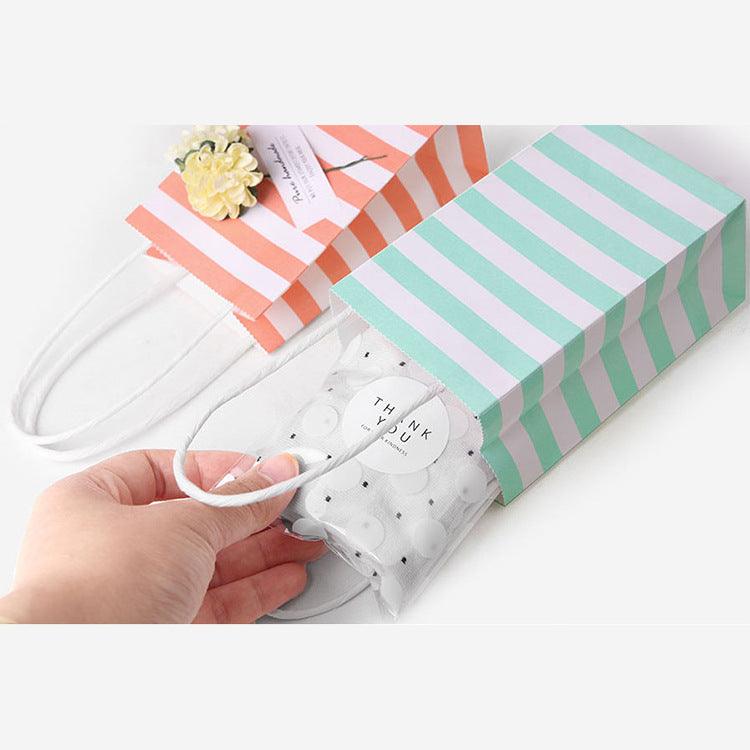 Small candy color striped white kraft paper bag - Cruish Home