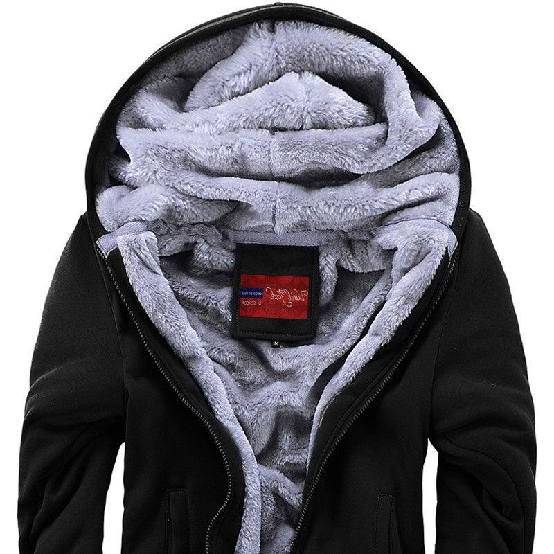 winter men hoodies add wool jacket hooded coat men - Cruish Home