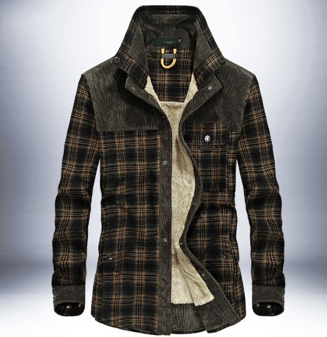 Winter Jacket Men Thicken Warm Fleece Jackets Coats Pure Cotton Plaid Jacket Military Clothes - Cruish Home