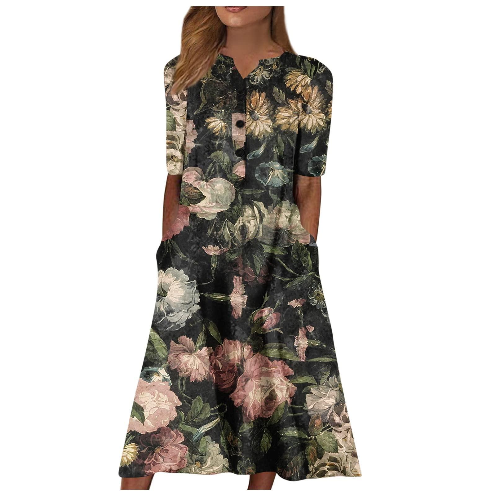 Women's Long Sleeve Long Printed Dress - Cruish Home