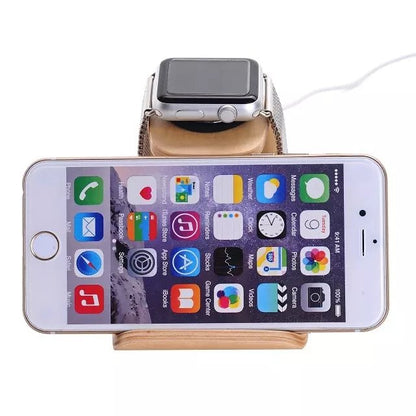 Bent Polywood Apple Watch Charger Holder