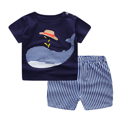 Cartoon Clothing Baby Boy Summer Clothes T-shirt Baby Girl Casual Clothing Sets - Cruish Home