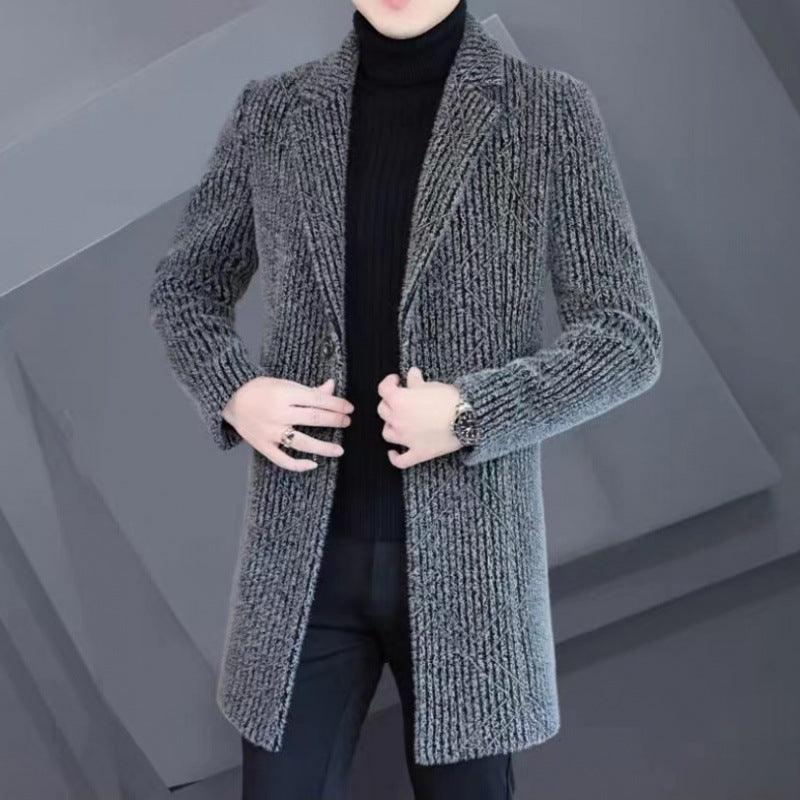 Men's Duster Mid-length Slim-fit Woolen Coat - Cruish Home