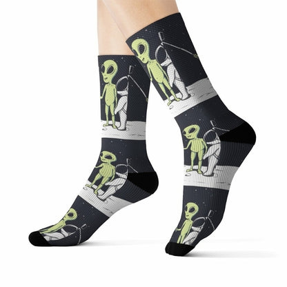 Funny Alien Selfie Socks