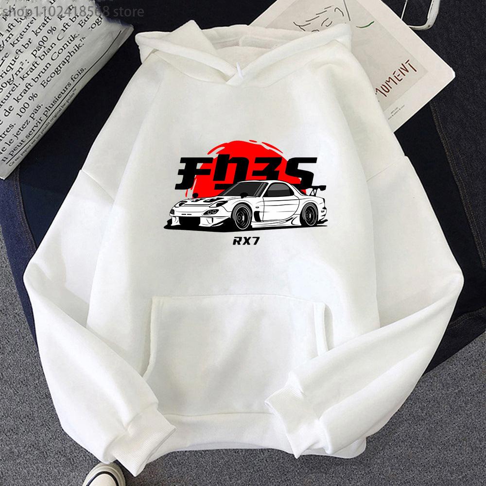 New Car Printed Men'swomen's Cotton Hoodie Casual - Cruish Home