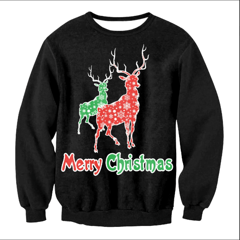 UGLY CHRISTMAS SWEATER Vacation Santa Elf Funny Womens Men Sweaters Tops Autumn Winter Clothing - Cruish Home