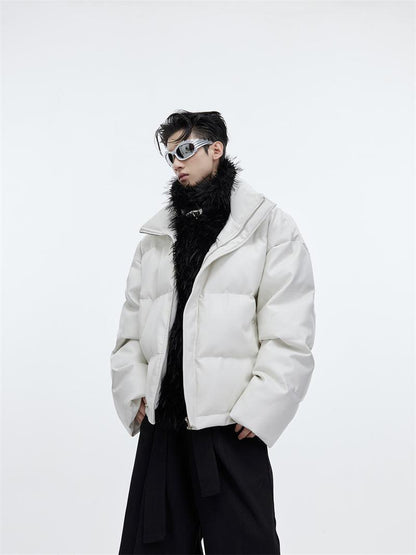 Fake Two Plush Padded Jacket Men - Cruish Home