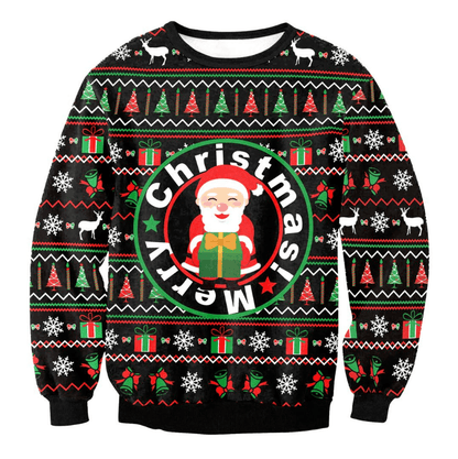 UGLY CHRISTMAS SWEATER Vacation Santa Elf Funny Womens Men Sweaters Tops Autumn Winter Clothing - Cruish Home
