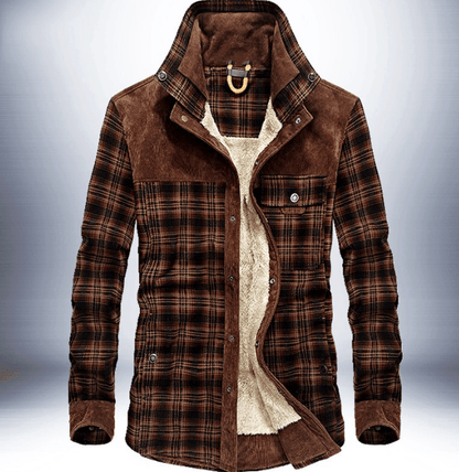 Winter Jacket Men Thicken Warm Fleece Jackets Coats Pure Cotton Plaid Jacket Military Clothes - Cruish Home