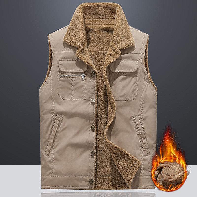 Lambswool Vest Man Autumn And Winter Plus Size Loose Thickening Keep Warm Vest - Cruish Home