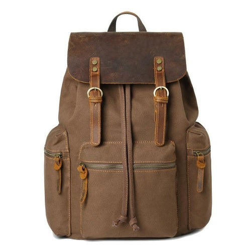 Fashion Contrast Color Canvas Backpack For Men And Women