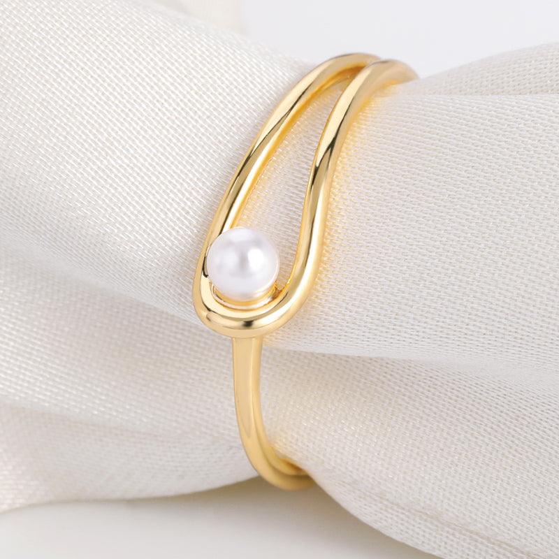 Ring Pearl Geometric Women's Cold Wind Design Sense - Cruish Home