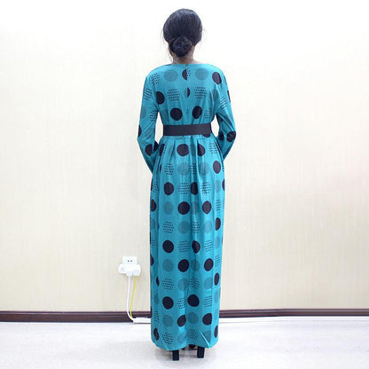 Women's Long-sleeved Polka Dot Print Dress - Cruish Home