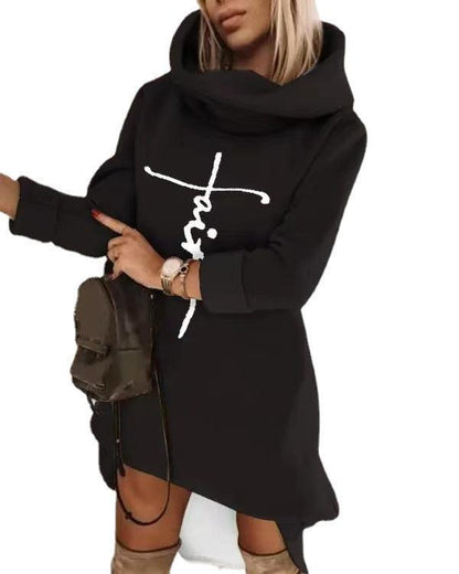 Long Sleeve Hood Pocket Long Sleeve Long Loose-fitting Casual Pullover Women - Cruish Home