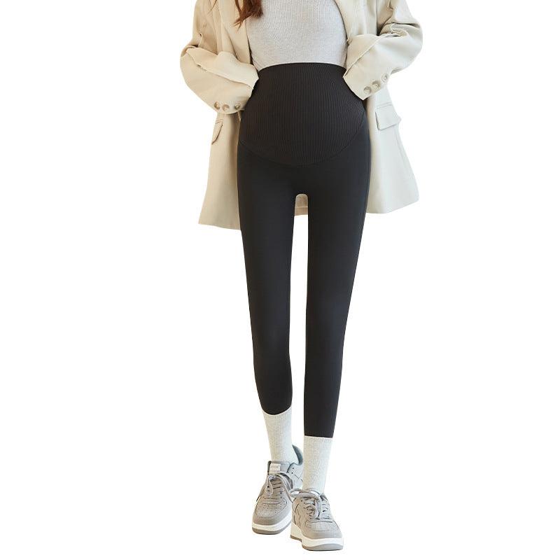 Fleece-lined High-waist Belly Supporting Pants Casual Thick Autumn And Winter New Shark Maternity Pants - Cruish Home