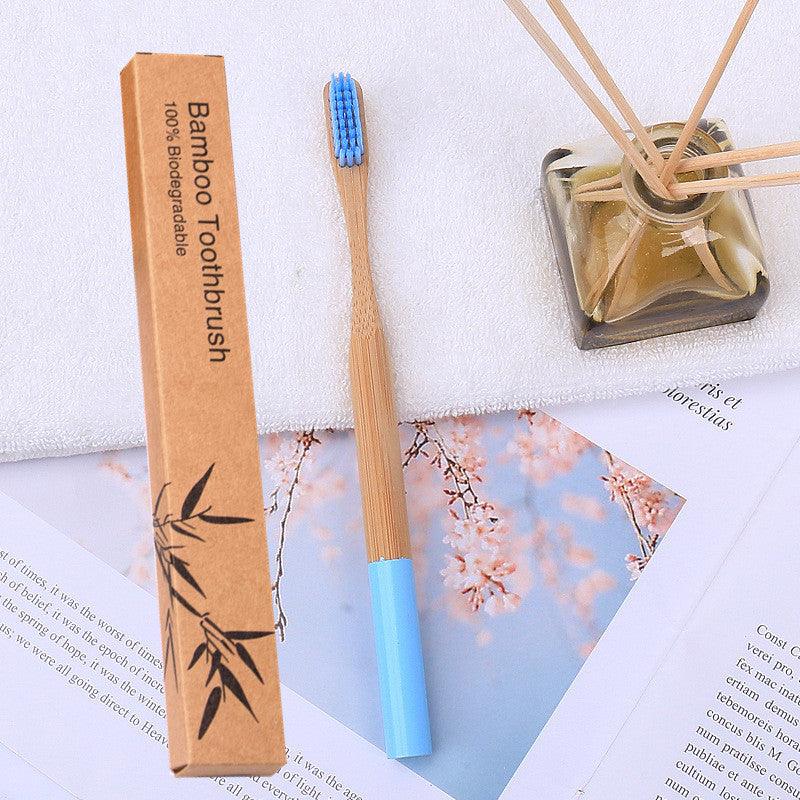 Natural bamboo handle round bamboo toothbrush - Cruish Home