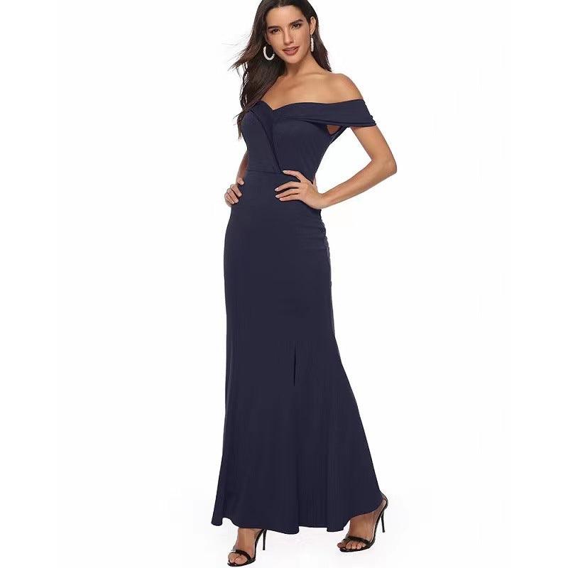 Ladies Sling Outer Single Mid Waist Long Evening Dress - Cruish Home