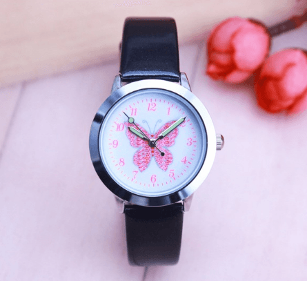 Children's Watches Kids Quartz Watch Student Girls Quartz-watch Cute Colorful Butterfly Dial Waterproof Watch - Cruish Home