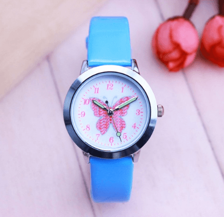 Children's Watches Kids Quartz Watch Student Girls Quartz-watch Cute Colorful Butterfly Dial Waterproof Watch - Cruish Home