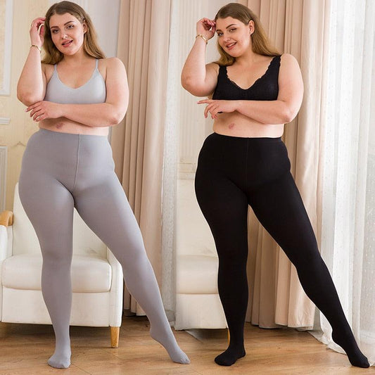 Women Striped Pantyhose Plus Size High Waist Anti-hook Black Tights Warm Seamless Tights Of Large Sizes - Cruish Home