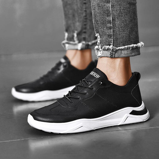 Sneakers Leather Round Toe Fashion Shoes Men - Cruish Home